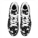 Black And White Angel Pattern Print High Top Leather Sneakers