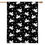 Black And White Angel Pattern Print House Flag
