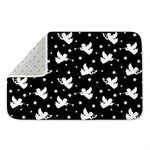 Black And White Angel Pattern Print Indoor Door Mat