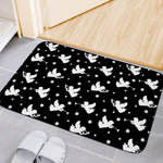 Black And White Angel Pattern Print Indoor Door Mat