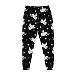 Black And White Angel Pattern Print Jogger Pants