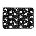 Black And White Angel Pattern Print Kitchen Mat