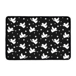 Black And White Angel Pattern Print Kitchen Mat