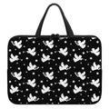 Black And White Angel Pattern Print Laptop Sleeve With Handle