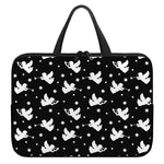 Black And White Angel Pattern Print Laptop Sleeve With Handle