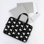 Black And White Angel Pattern Print Laptop Sleeve With Handle
