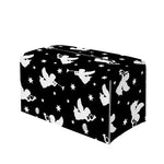 Black And White Angel Pattern Print Leather Tissue Box Cover