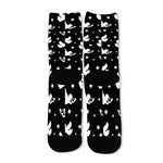 Black And White Angel Pattern Print Long Socks