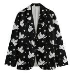 Black And White Angel Pattern Print Men's Blazer