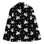 Black And White Angel Pattern Print Men's Blazer