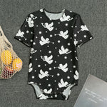 Black And White Angel Pattern Print Men's Bodysuit