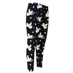 Black And White Angel Pattern Print Men's Compression Pants