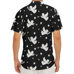 Black And White Angel Pattern Print Men's Deep V-Neck Shirt