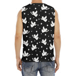 Black And White Angel Pattern Print Men's Fitness Tank Top
