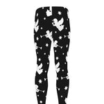 Black And White Angel Pattern Print Men's leggings