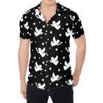 Black And White Angel Pattern Print Men's Shirt