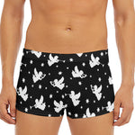Black And White Angel Pattern Print Men's Short Boxer Briefs