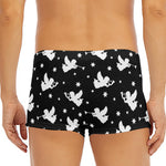 Black And White Angel Pattern Print Men's Short Boxer Briefs