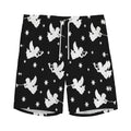 Black And White Angel Pattern Print Men's Athletic Shorts