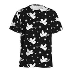 Black And White Angel Pattern Print Men's Sports T-Shirt