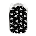 Black And White Angel Pattern Print Mesh Laundry Hamper