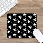 Black And White Angel Pattern Print Mouse Pad