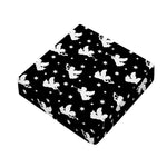 Black And White Angel Pattern Print Outdoor Seat Cushion Cover