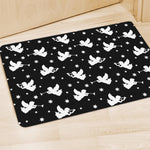 Black And White Angel Pattern Print Polyester Doormat