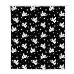 Black And White Angel Pattern Print Polyester Shower Curtain