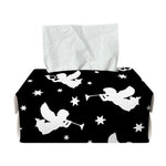Black And White Angel Pattern Print Rectangle Tissue Box Cover