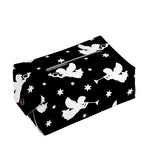 Black And White Angel Pattern Print Rectangle Tissue Box Cover
