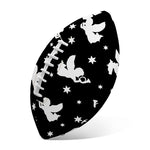 Black And White Angel Pattern Print Rugby Ball