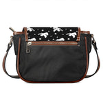Black And White Angel Pattern Print Saddle Bag