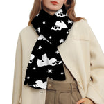 Black And White Angel Pattern Print Scarf