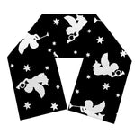Black And White Angel Pattern Print Scarf