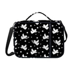 Black And White Angel Pattern Print Shoulder Strap Bible Bag