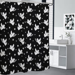 Black And White Angel Pattern Print Shower Curtain