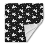 Black And White Angel Pattern Print Silk Bandana