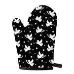 Black And White Angel Pattern Print Single Oven Mitt