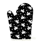 Black And White Angel Pattern Print Single Oven Mitt