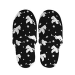 Black And White Angel Pattern Print Slippers