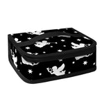 Black And White Angel Pattern Print Small Lunch Bag