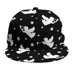 Black And White Angel Pattern Print Snapback Cap