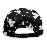 Black And White Angel Pattern Print Snapback Cap