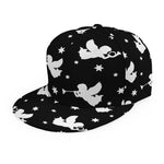 Black And White Angel Pattern Print Snapback Cap