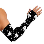 Black And White Angel Pattern Print Sun Protection Arm Sleeves