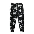 Black And White Angel Pattern Print Sweatpants
