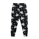 Black And White Angel Pattern Print Sweatpants