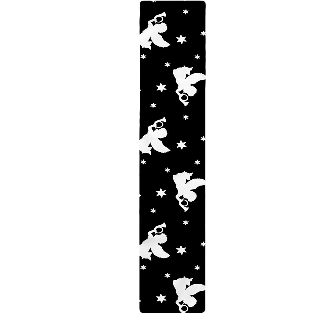 Black And White Angel Pattern Print Table Runner