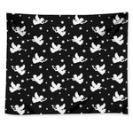 Black And White Angel Pattern Print Tapestry